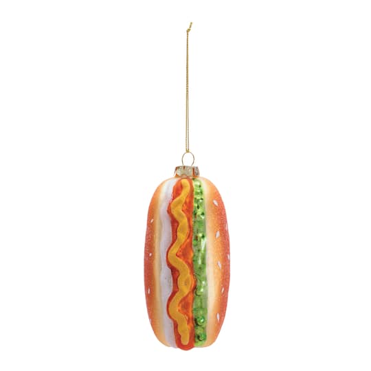 Melrose 4.5" Hot Dog Glass Ornaments, 12ct.